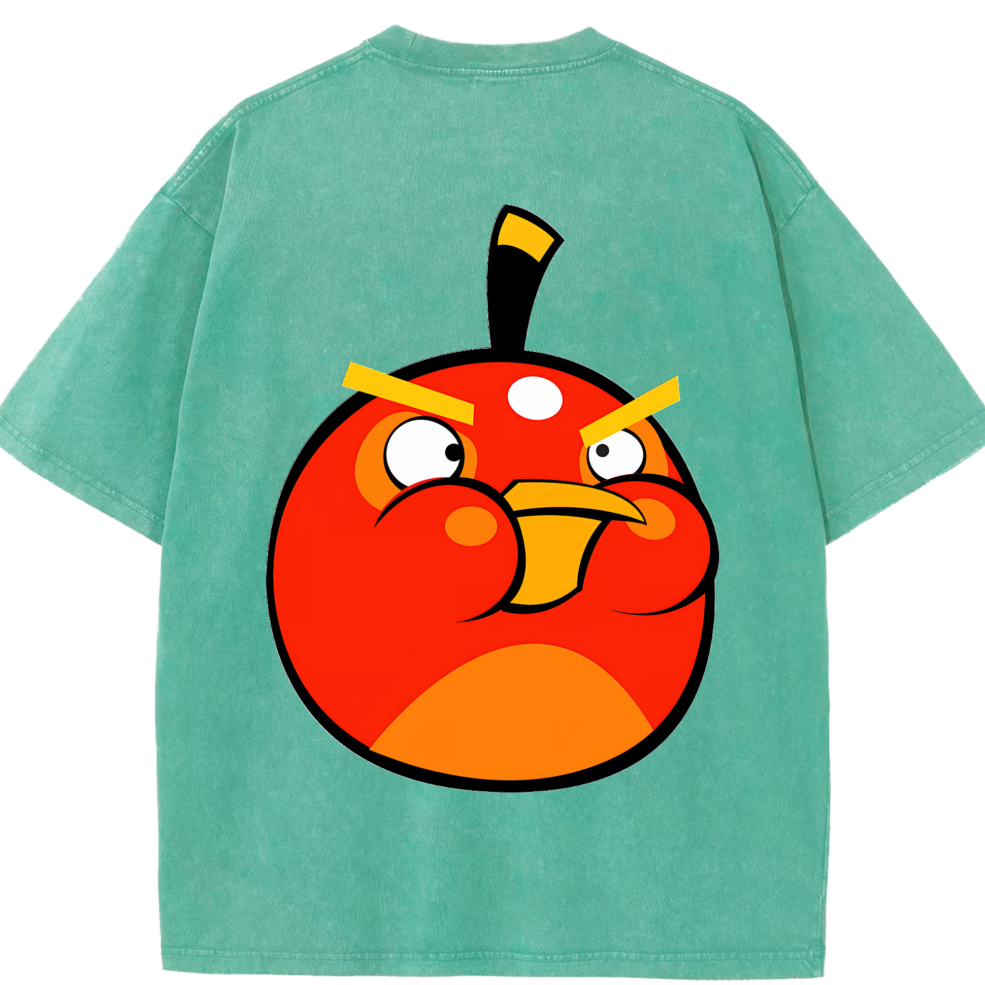 （画像用） Angry Birds アングリーバード 綿100% ヴィンテージ風 半袖Tシャツ（背面プリント）
